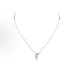 Cartier 18K white gold leopard pendant necklace for women in silver