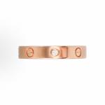 CARTIER 18K rose gold ring set with one diamond for both men and women, a couple's style