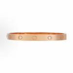 Cartier Love 4 Diamond Bracelet 18K Rose Gold with Diamonds