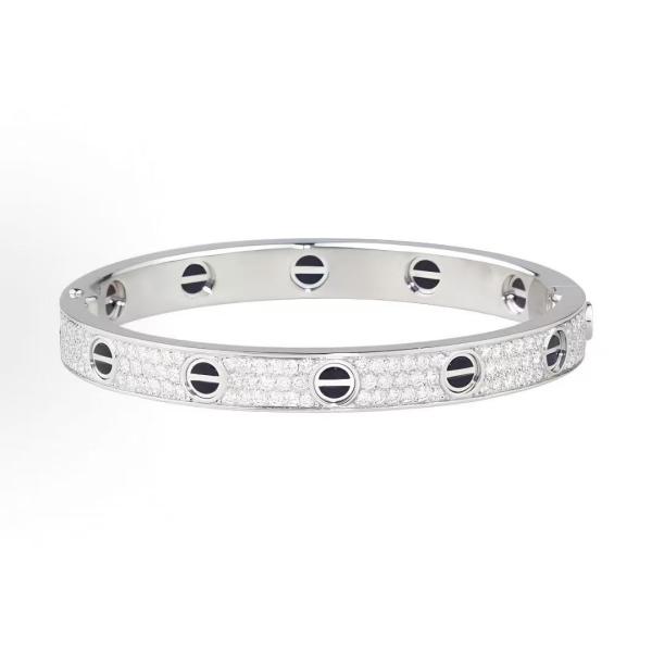 Cartier LOVE Precision Ceramic Full Sky Star Full Diamond Wide 18K white Gold bracelet for men and women, a couple's style