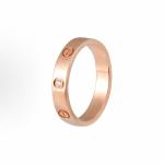 CARTIER 18K rose gold ring set with one diamond for both men and women, a couple's style