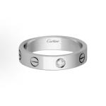 The Cartier Love ring series is set with one diamond and 18K white gold. It is a couple's LOVE wedding ring for both men and women