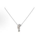 Cartier 18K white gold leopard pendant necklace for women in silver