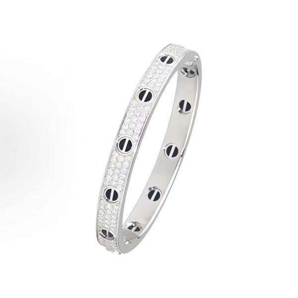 Cartier LOVE Precision Ceramic Full Sky Star Full Diamond Wide 18K white Gold bracelet for men and women, a couple's style