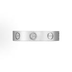 The Cartier Love ring series is set with one diamond and 18K white gold. It is a couple's LOVE wedding ring for both men and women