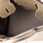 Hermes Birkin Handbag Grey Epsom with Palladium Hardware 30