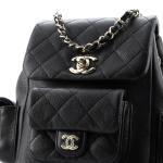 Chanel Duma Multipocket Drawstring Backpack Quilted Caviar Mini