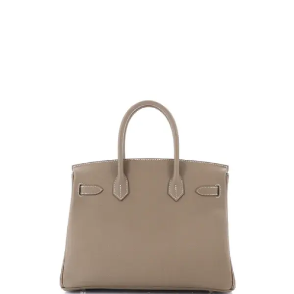 Hermes Birkin Handbag Grey Epsom with Palladium Hardware 30