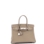 Hermes Birkin Handbag Grey Epsom with Palladium Hardware 30