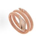 Bvlgari animal design 18K rose gold diamond onyx bracelet for women