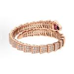 Bvlgari SERPENTI collection snake scale set Full Diamond bracelet for women, 18K rose gold