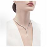 Bulgari SERPENTIVIPER collection snake-shaped diamond necklace, men's and women's matching couple, 18K white gold