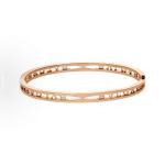 BVLGARI 18K rose gold bracelet for women, with letters surrounding the Logo