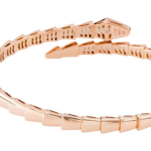 Bvlgari SERPENTIVIPER series 18k rose gold diamond-encrusted bracelet