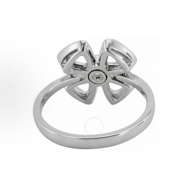 Bvlgari FLOREVER series 18K white gold diamond-encrusted flower ring for women