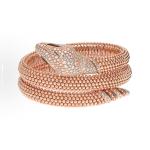 Bvlgari animal design 18K rose gold diamond onyx bracelet for women