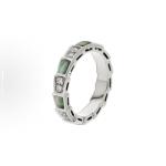 Bvlgari SERPENTIVIPER series women's Single Ring Mother-of-Pearl Ring 18K white gold