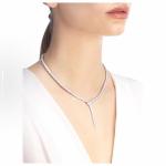 Bulgari SERPENTIVIPER collection snake-shaped diamond necklace, men's and women's matching couple, 18K white gold