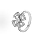 Bvlgari FLOREVER series 18K white gold diamond-encrusted flower ring for women