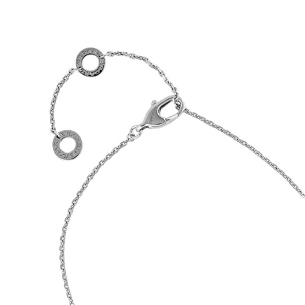 Bulgari DIVAS 'Dream collection exquisite diamond-encrusted fan 18k white gold necklace for men and women, a couple's style