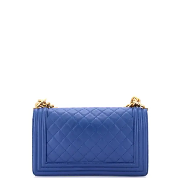 Chanel Boy Flap Bag Quilted Lambskin Old Medium