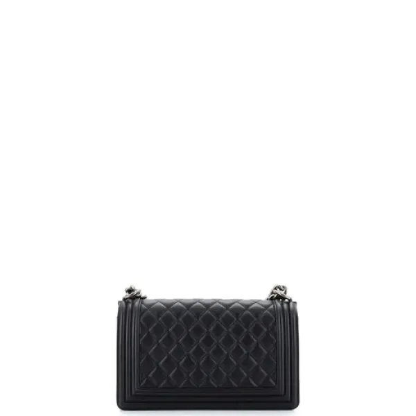 Chanel Boy Flap Bag Quilted Lambskin Old Medium