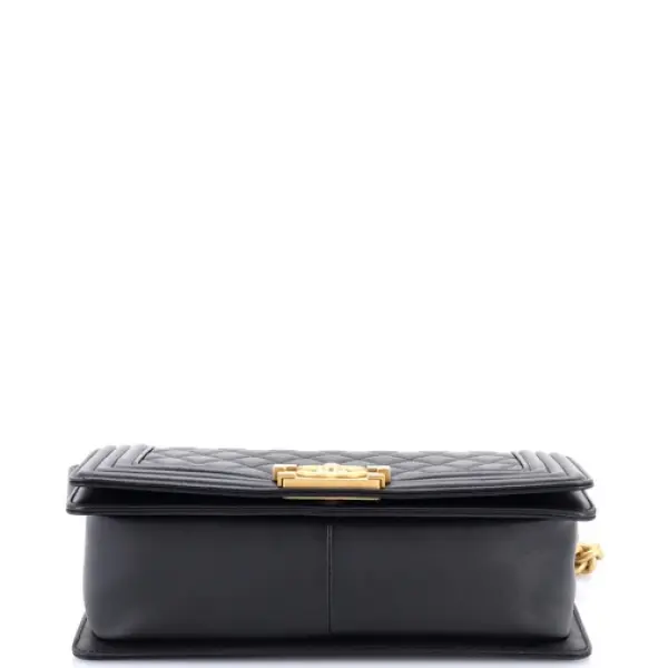 Chanel Boy Flap Bag Quilted Caviar Old Medium