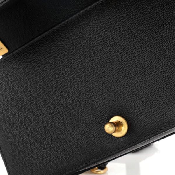 Chanel Boy Flap Bag Quilted Caviar with Whipstitch Chain Detail Old Medium