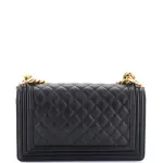 Chanel Boy Flap Bag Quilted Caviar Old Medium