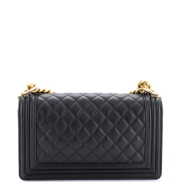 Chanel Boy Flap Bag Quilted Caviar Old Medium