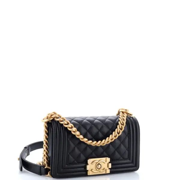 Chanel Boy Flap Bag Quilted Caviar Small