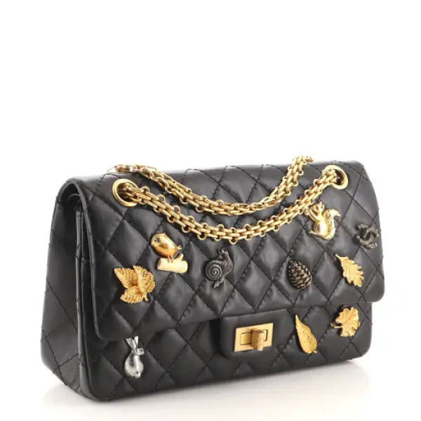 Chanel Lucky Charms Reissue 2.55 Flap Bag Quilted Aged Calfskin 225