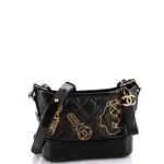 Chanel Gabrielle Hobo Embellished Quilted Aged Calfskin Small