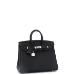 Hermes Birkin Handbag Noir Togo with Palladium Hardware 25