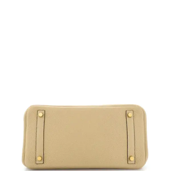 Hermes Birkin Handbag Light Togo with Gold Hardware 30