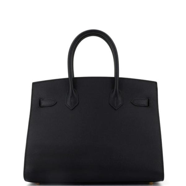 Hermes Birkin Sellier Bag Noir Epsom with Gold Hardware 30