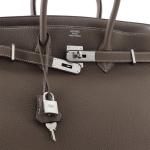 Hermes Birkin Handbag Grey Togo with Palladium Hardware 35