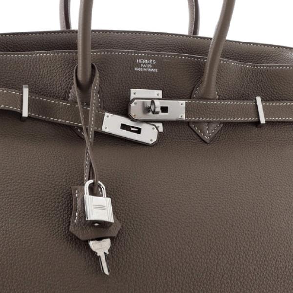 Hermes Birkin Handbag Grey Togo with Palladium Hardware 35