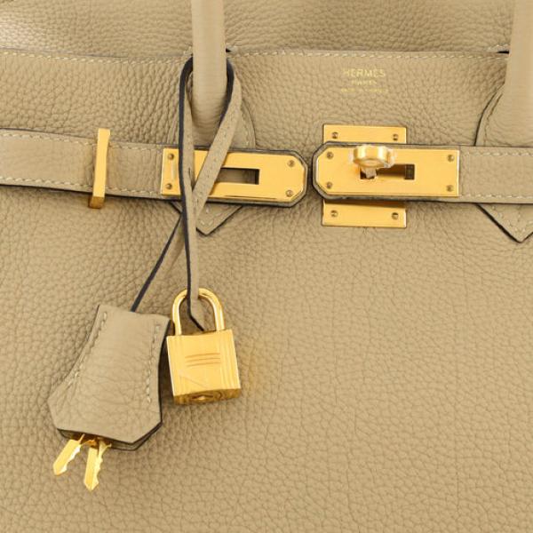 Hermes Birkin Handbag Light Togo with Gold Hardware 30
