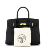 Hermes Birkin Sellier Bag Noir Epsom with Gold Hardware 30