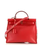 Hermes Herbag Zip Berline Vache Canvas and Leather 31