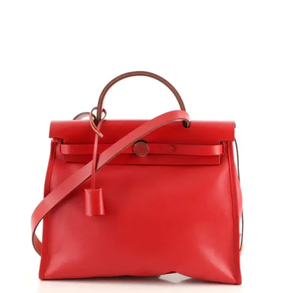 Hermes Herbag Zip Berline Vache Canvas and Leather 31