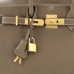 Hermes Birkin Handbag Grey togo with Gold Hardware 30