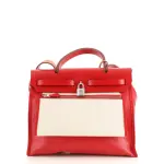 Hermes Herbag Zip Berline Vache Canvas and Leather 31