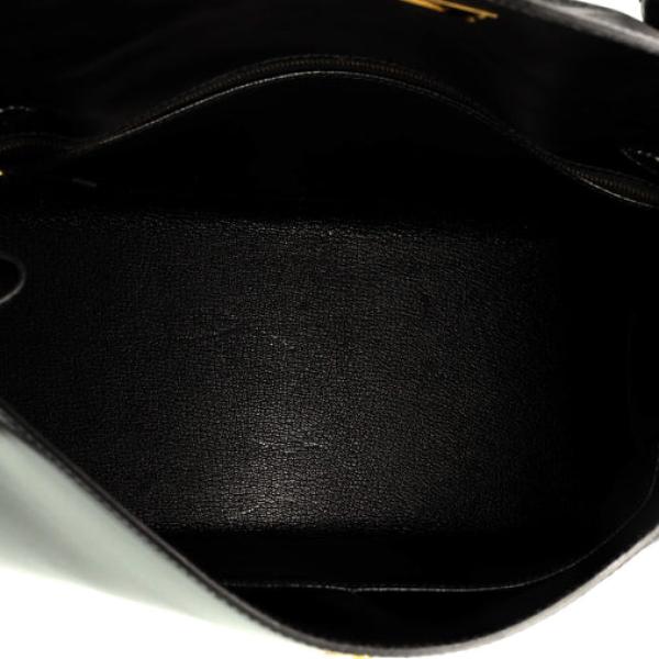 Hermes Kelly Handbag Noir Box Calf with Gold Hardware 32
