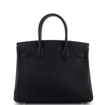 Hermes Birkin Handbag Noir Epsom with Palladium Hardware 35