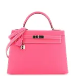Hermes Kelly Handbag Rose Tyrien Epsom with Palladium Hardware 32