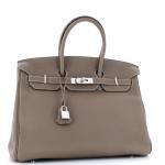 Hermes Birkin Handbag Grey Togo with Palladium Hardware 35