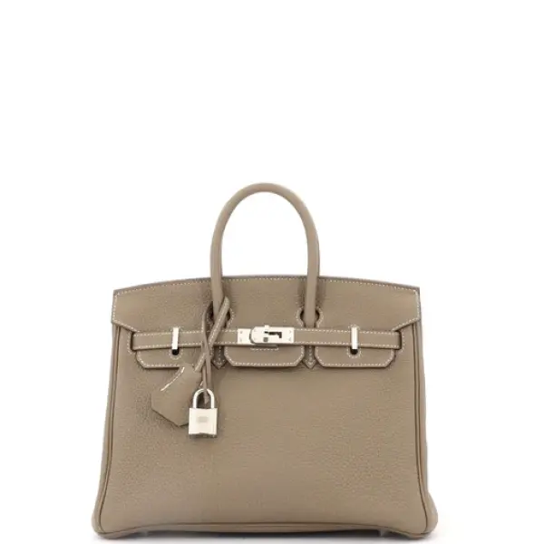 Hermes Birkin Handbag Grey Togo with Palladium Hardware 25