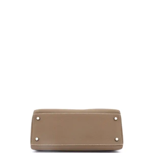 Hermes Kelly Handbag Taupe Grey Togo with Palladium Hardware 28
